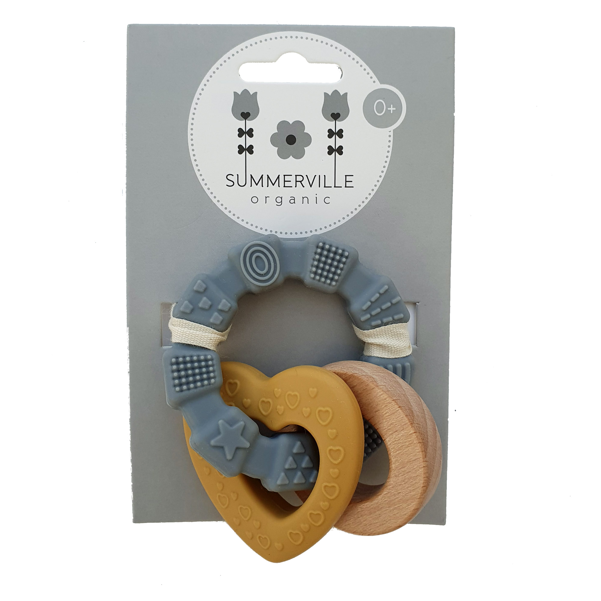 Teether toy heart ochre Summerville organic