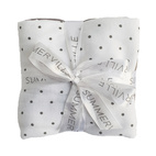 Blankies white dotty pack of 3 GOTS