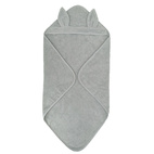 Hooded towel rabbit silver grey GOTS