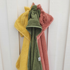 Hooded towel rabbit green GOTS
