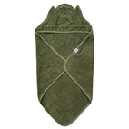 Hooded towel rabbit green GOTS