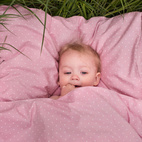 Bedding junior soft pink dotty GOTS