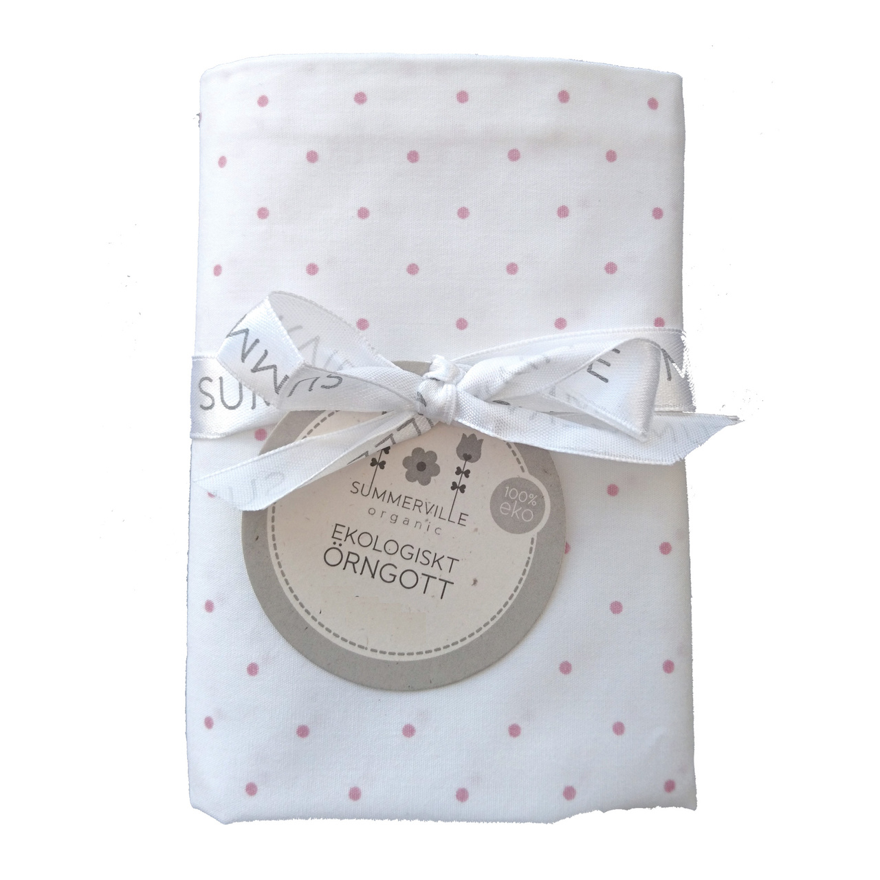 Pillow case junior white/pink dotty GOTS