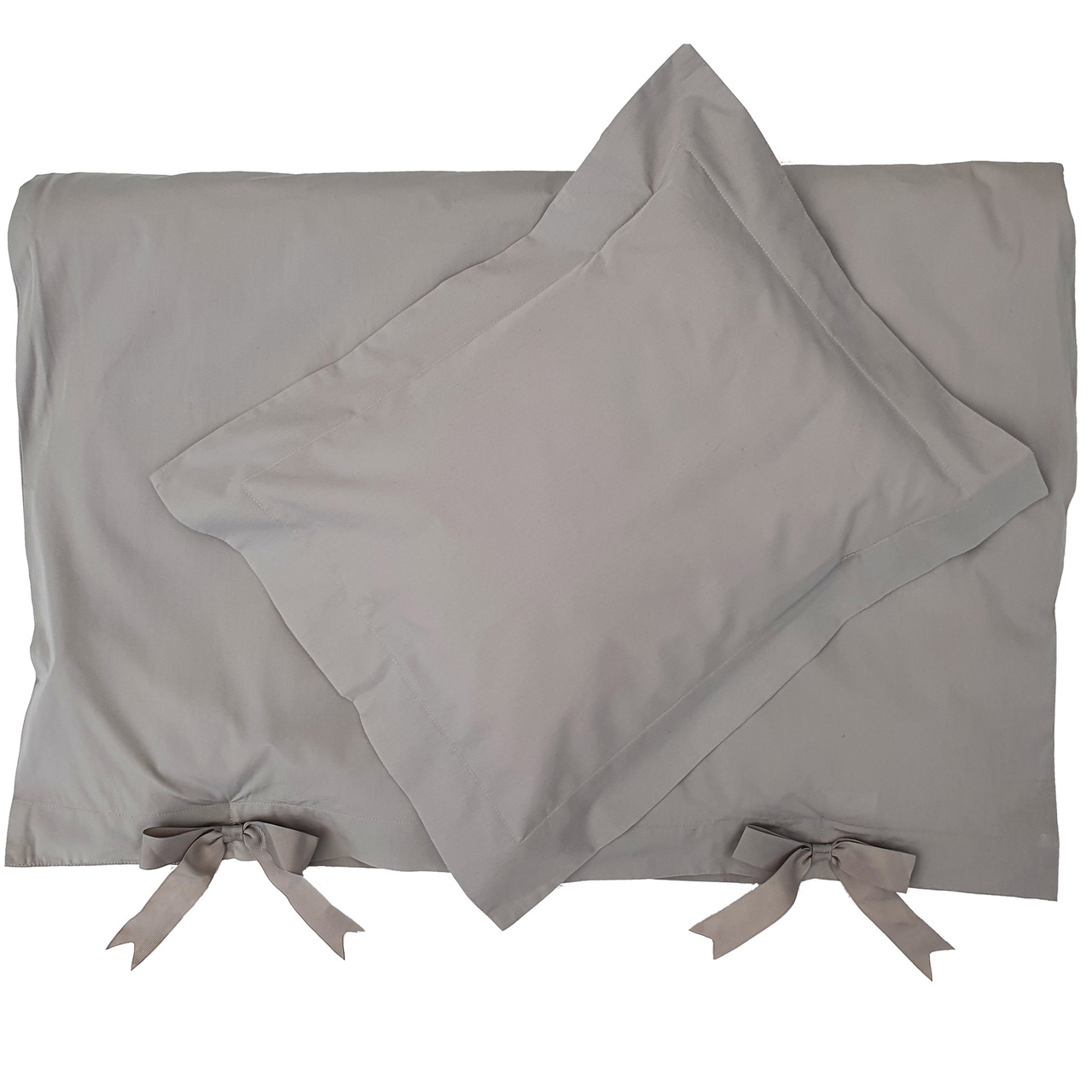 Bäddset spjälsäng grå classic GOTS