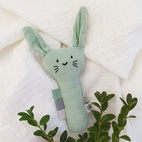 Soft rattle rabbit cameo green