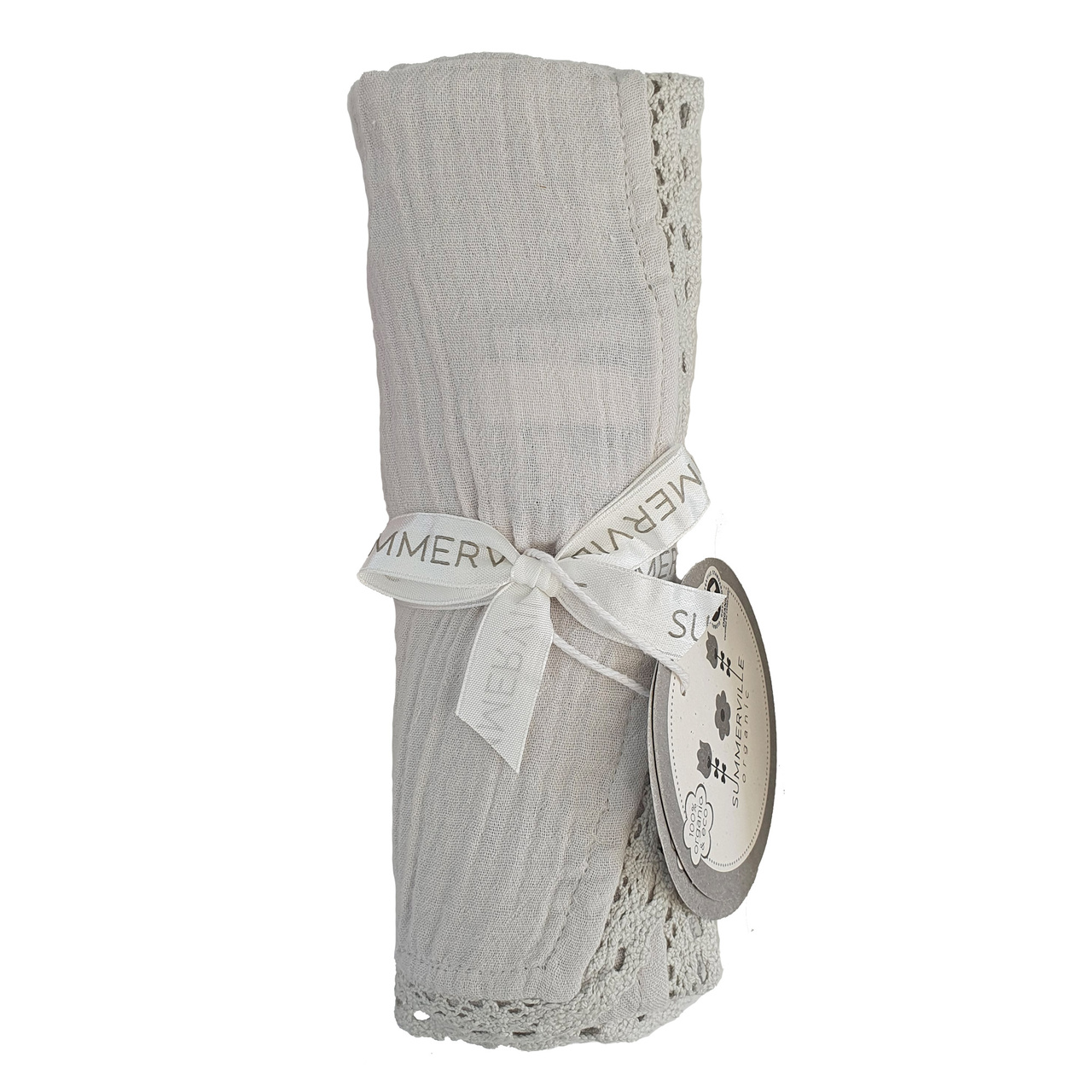 Krinklad filt lace silver grey GOTS
