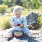 Bib with sleeves grey planet