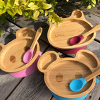 Bamboo tableware mouse pink