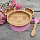 Bamboo tableware mouse pink