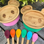 Bamboo tableware mouse pink