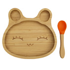 Bamboo tableware rabbit orange