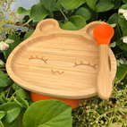 Bamboo tableware rabbit orange
