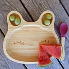 Kids bamboo tableware rabbit red