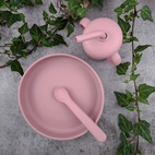 Cup with straw silicone dusty rose