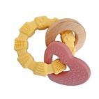 Teether toy heart dusty rose