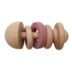 Wooden rattle dusty rose