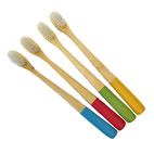 Barntandborstar bambu mixade färger 4-pack