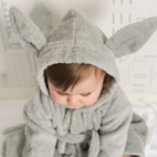 Bath robe rabbit silver grey GOTS
