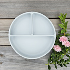 Plate divided silicone silver grey