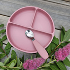 Plate divided silicone dusty rose