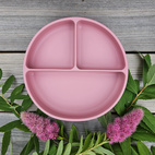 Plate divided silicone dusty rose