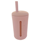 Cup with straw 200 ml pale mauve