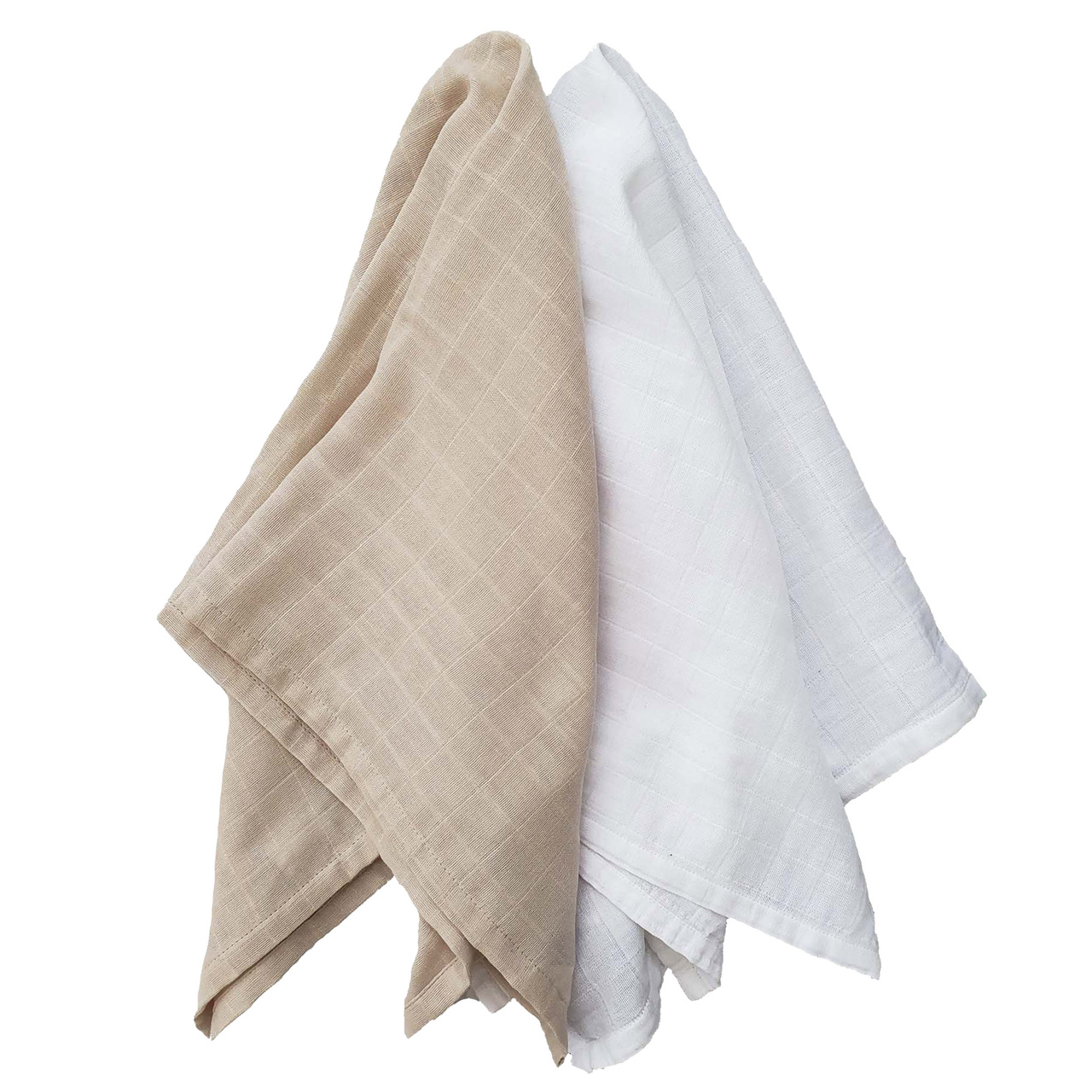 Muslin 2-pack sandshell + white GOTS