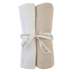 Muslin 2-pack sandshell + white GOTS