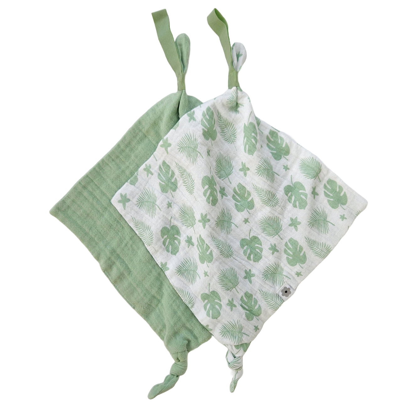 Pacifier cloth 2-pack tropical green GOTS