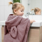 Bath poncho rabbit pale mauve GOTS