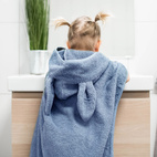 Badponcho rabbit dusty blue GOTS