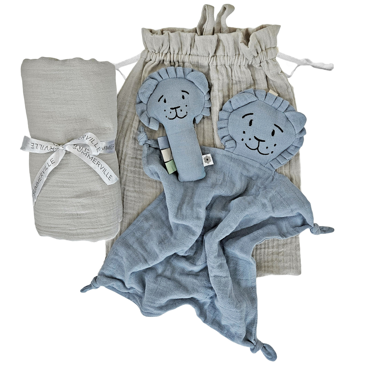 Presentset: Lion dusty blue