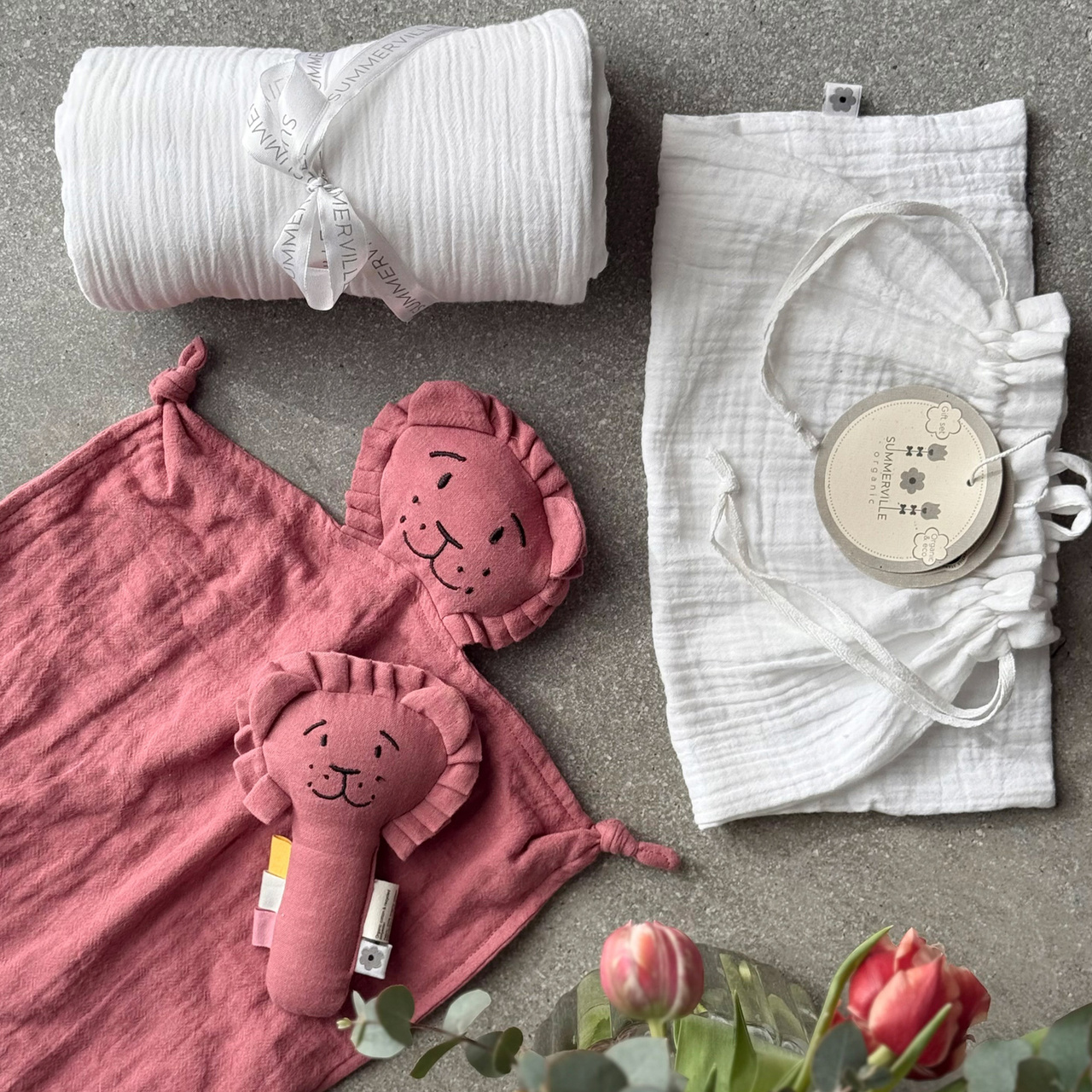 Gift set: Lion dusty rose