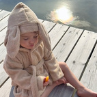 Bath robe rabbit sand 74/80 GOTS
