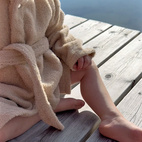 Bath robe rabbit sand 74/80 GOTS