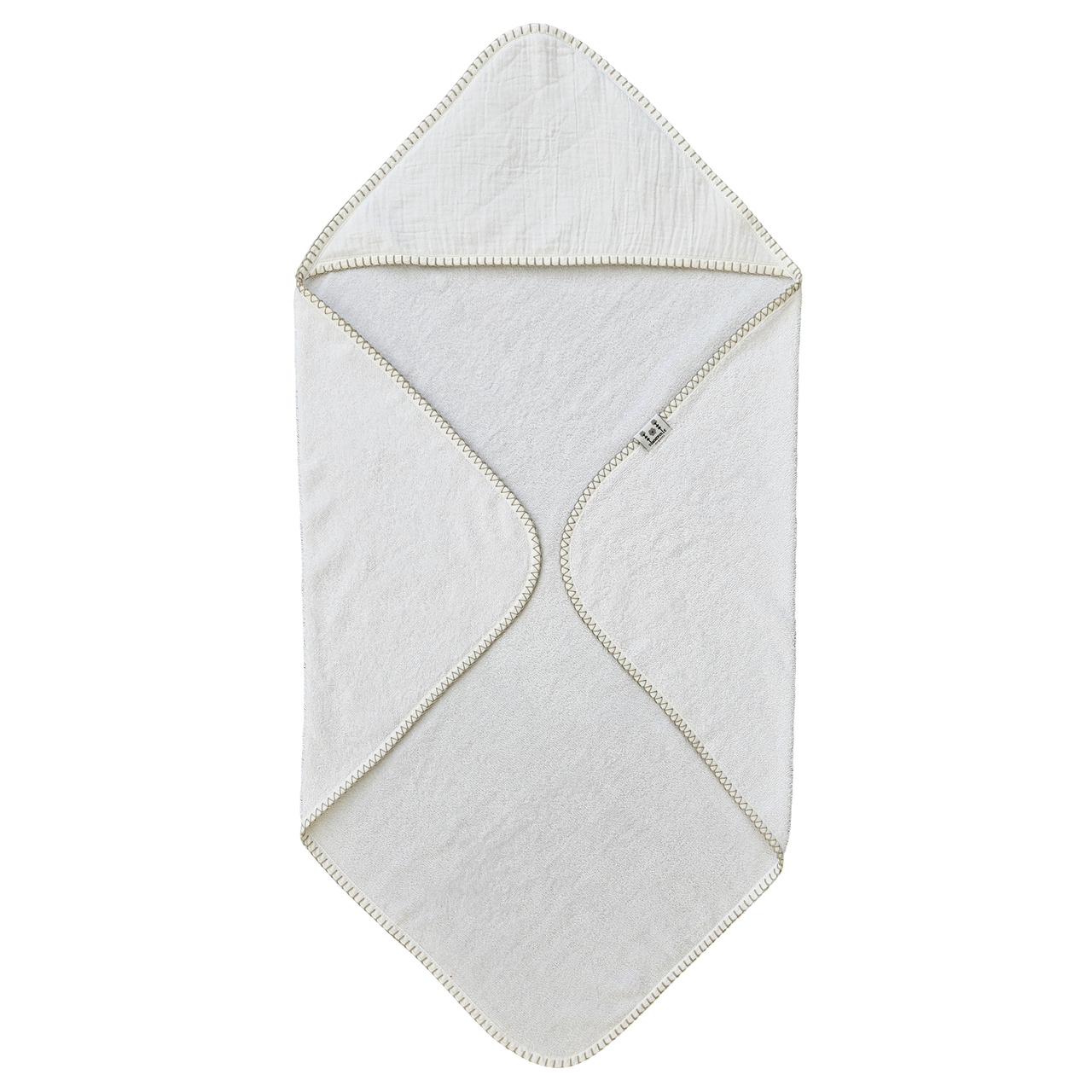 Badcape krinklad vit GOTS