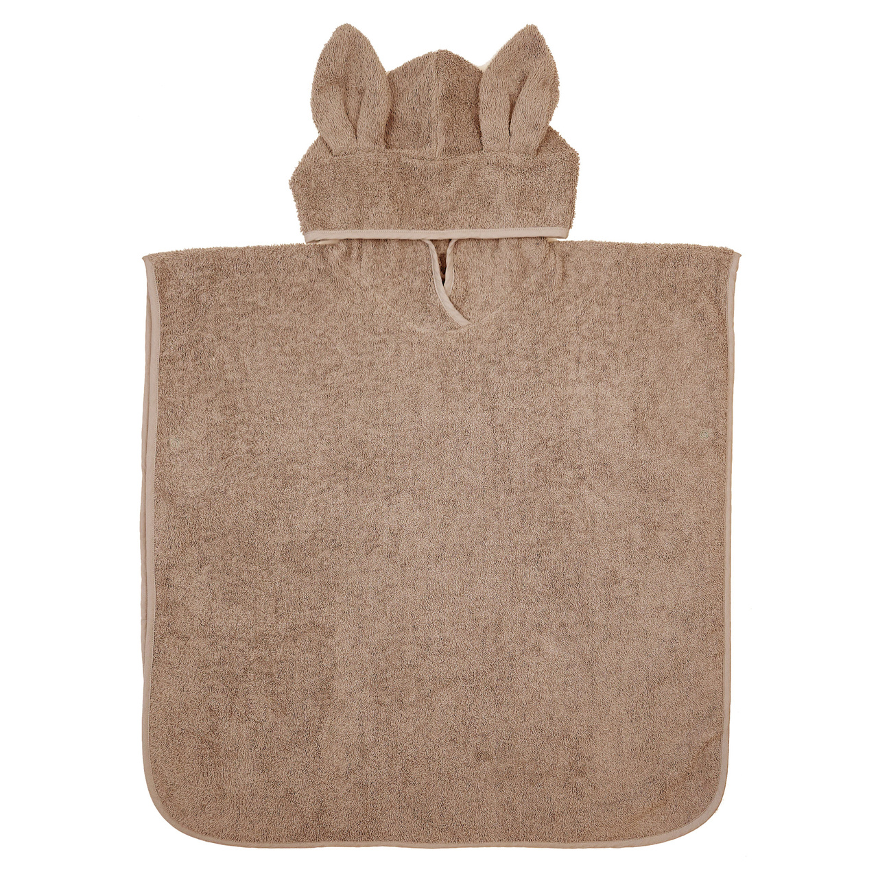 Bath poncho rabbit warm taupe GOTS