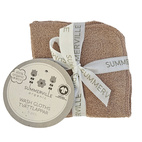 Tvättlappar 5-pack warm taupe GOTS