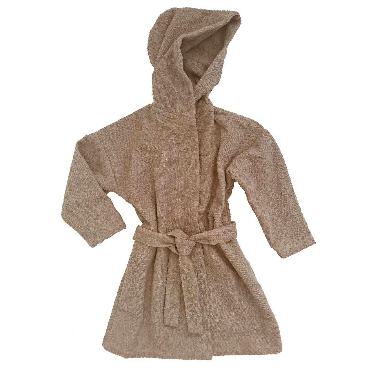 Bath robe warm taupe 74/80 GOTS