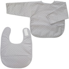Bib + Bib with sleeves silver grey dotty