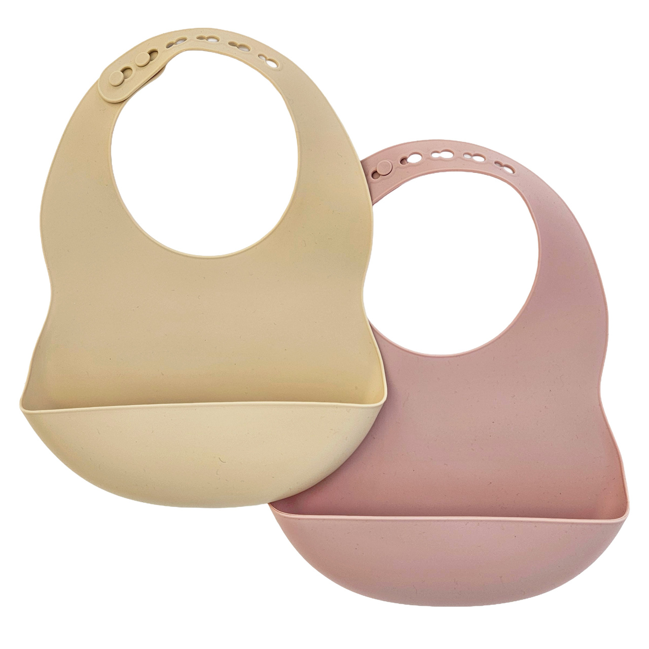 Bib silicone 2-pack sand-mauve
