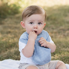 Bib dusty blue dotty