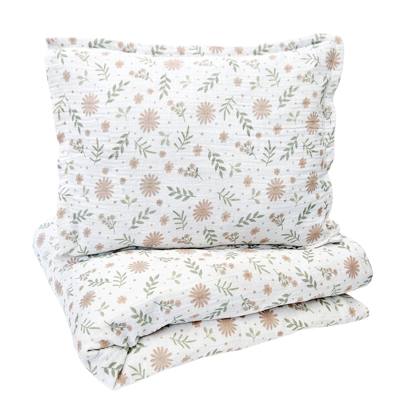 Bäddset muslin vagga blossom GOTS