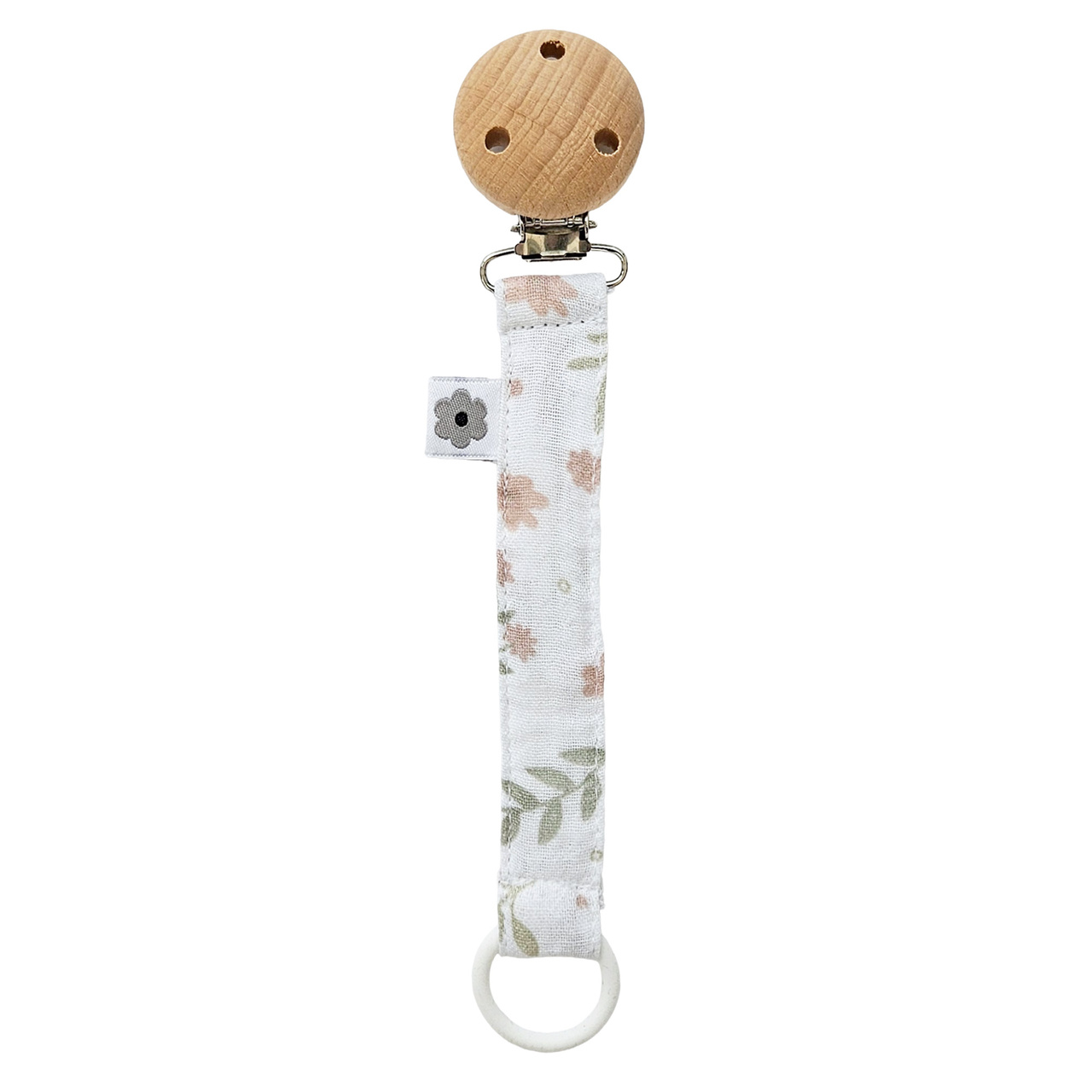 Pacifier clip muslin blossom