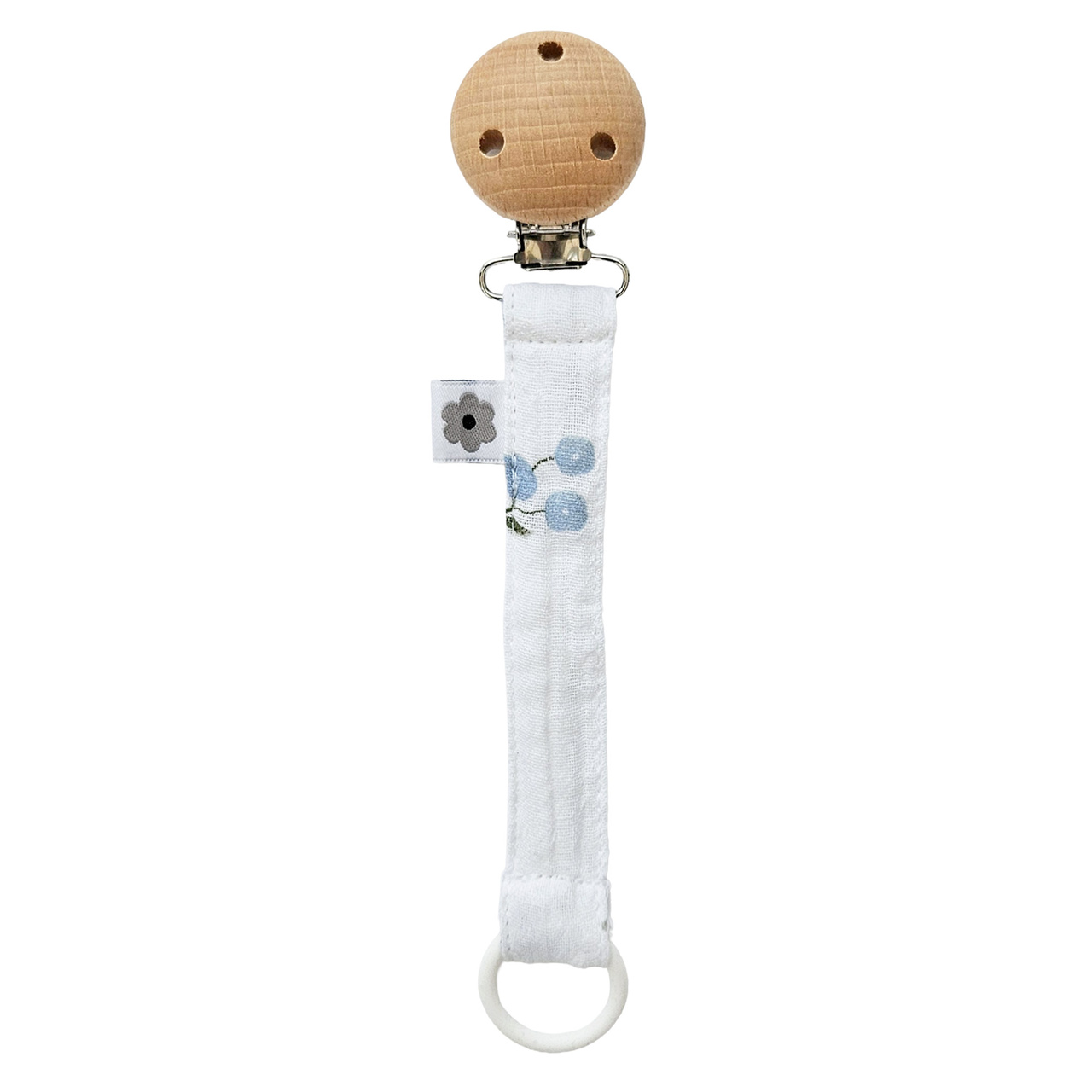 Pacifier clip muslin bluebell
