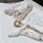 Pacifier cloth 2-pack blossom GOTS