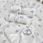 Crinkle blanket lace bluebell GOTS