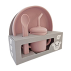Feeding set 3 pcs silicone pale mauve