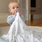 Krinklad filt bluebell GOTS