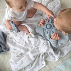 Krinklad filt bluebell GOTS